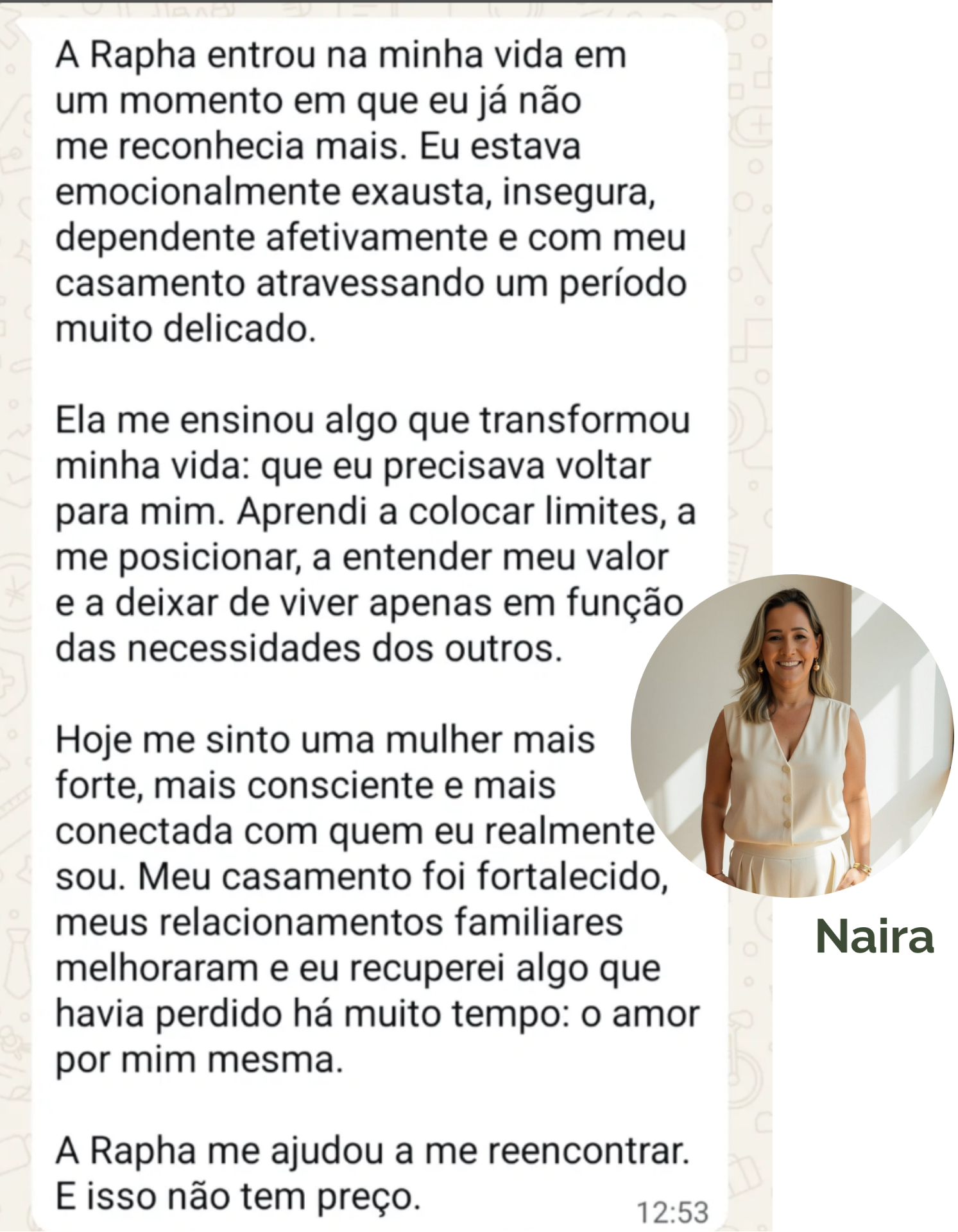 Depoimento de aluna